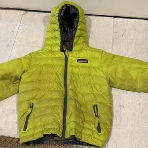 Patagonia Kids Lime Green Puffer Jacket